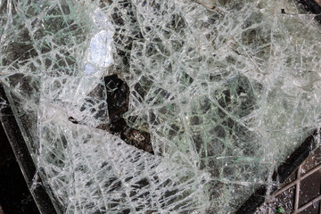 Broken glass on the street