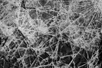 Broken glass on the street