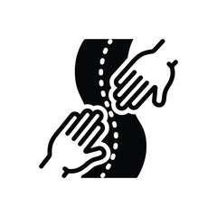 Black solid icon for physical