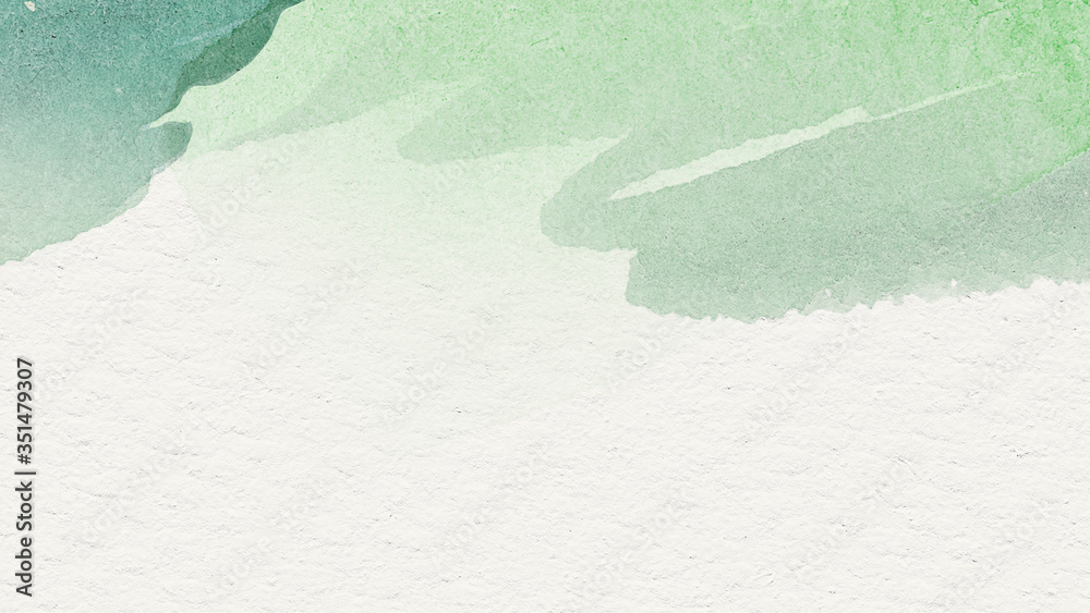 Wall mural green watercolor on a beige background illustration