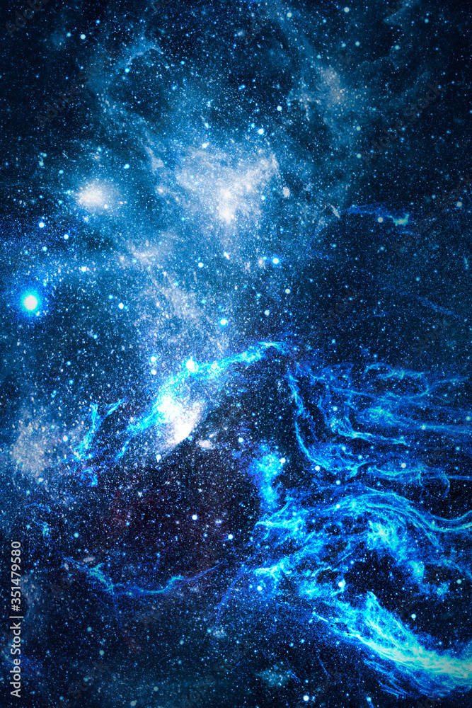 Poster galaxy in space textured background