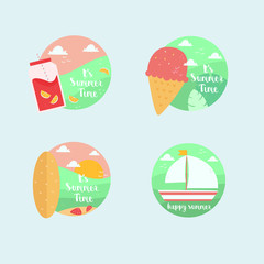 summer labels hand drawn concept