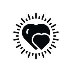Black solid icon for heart
