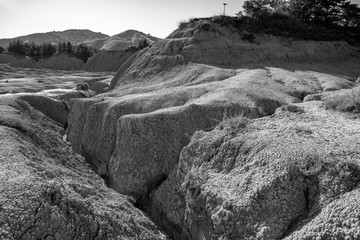 the lava of the muddy volcano in the arid volcano