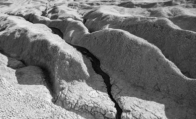 the lava of the muddy volcano in the arid volcano