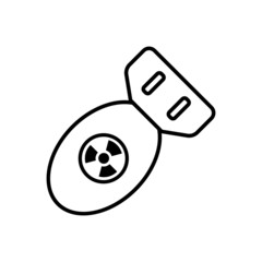 Bomb nuclear line icon