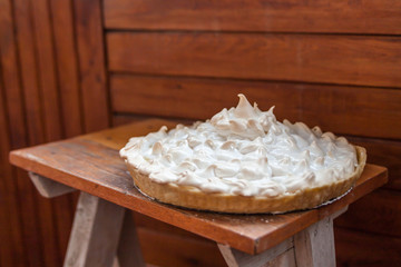 Homemade Lemon Pie. Lemon Dessert. Home cooking