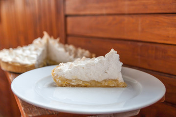 Homemade Lemon Pie. Lemon Dessert. Home cooking