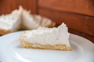 Homemade Lemon Pie. Lemon Dessert. Home cooking