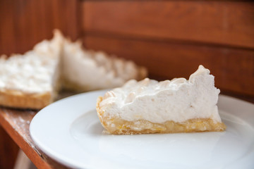 Homemade Lemon Pie. Lemon Dessert. Home cooking