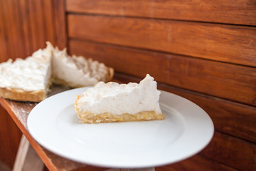 Homemade Lemon Pie. Lemon Dessert. Home cooking