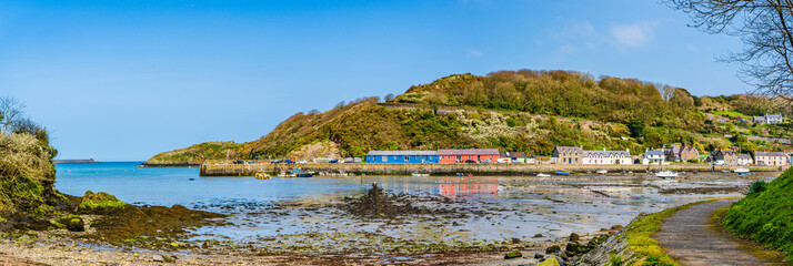 Harbour of Fishguard coastal town in Pembrokeshire,Wales, UK