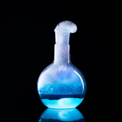 Glass flask with a chemical reagent.