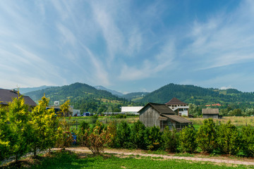 Fototapeta na wymiar Stunning Landscape from Câmpulung Moldovenesc, Suceava, Romania