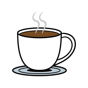 Cartoon Cup of Hot Coffee or Tea Illustration