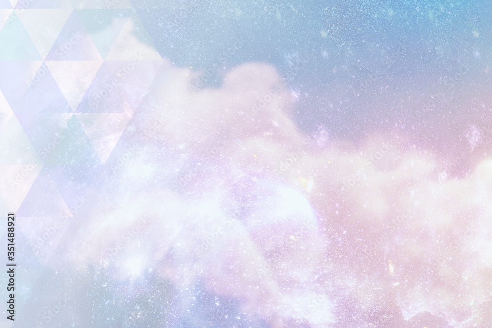 Wall mural triangle pattern on a pastel galaxy background illustration