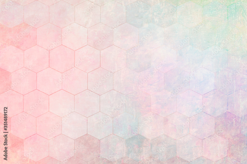 Wall mural pastel hexagon patterned background illustration