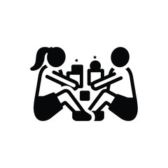 Black solid icon for child activities