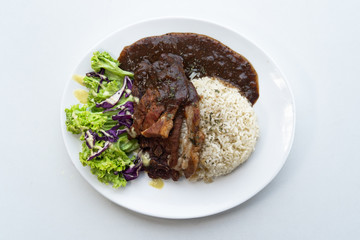 Food photography with white background, Top angle, closeup. variety of food, Asian, western. Burger, salmon, fried rice, bacon, lamb, beef