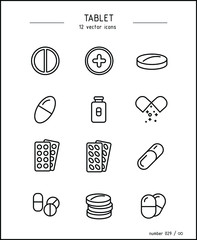 Vector images of pills and medical products