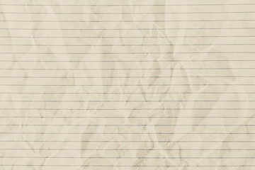 Beige crumpled lined paper background