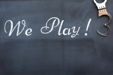 Blackboard with game message