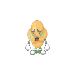A crying bordetella pertussis cartoon character drawing concept