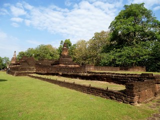 Relics of the former temple of Wat Phra Kaew in Kamphaeng Phet