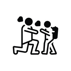 Black solid icon for parent love