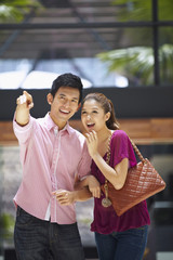 Man and woman standing together