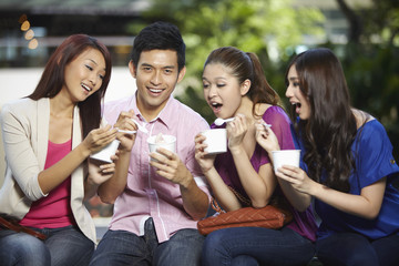 Friends having ice-cream together