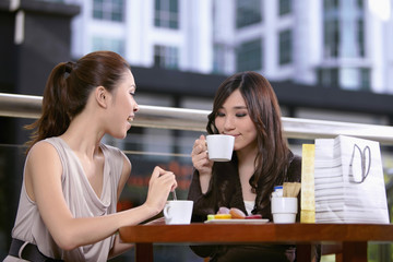 Women having coffee together