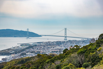 須磨山からの明石海峡大橋