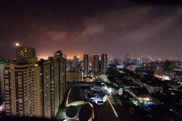 A beautiful view of Manila skyline after sunset