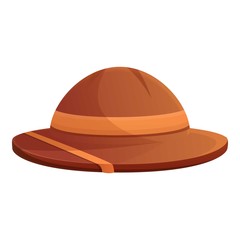 Safari textile hat icon. Cartoon of safari textile hat vector icon for web design isolated on white background