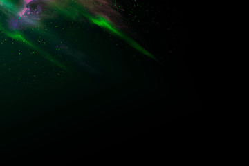 Green nebula on a black galaxy background
