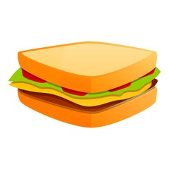 Sandwich bar icon. Cartoon of sandwich bar vector icon for web design isolated on white background