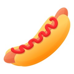 Hot dog icon. Cartoon of hot dog vector icon for web design isolated on white background
