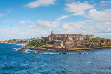 Fototapeta na wymiar View of El Morro Fortress in San Juan, Puerto Rico