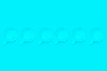 Blue cups on a blue background.