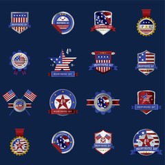 USA Independence day labels