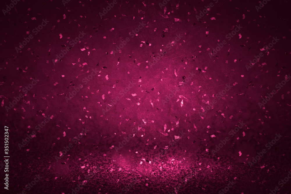 Sticker pink confetti on a magenta background