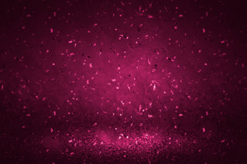 Pink confetti on a magenta background - obrazy, fototapety, plakaty