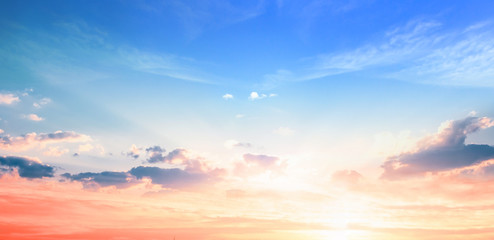 World Environment Day concept: Dramatic sunset with twilight color sky and clouds