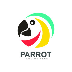 Obraz premium Colorful Parrot Macaw Bird Logo Symbol