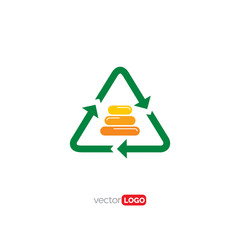 Plastics Recycle Logo Design Vector Template Illustration