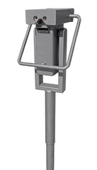 Coin-operated binoculars on white background