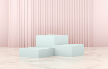 Beauty fashion luxury podium backdrop for product display. 3d render.