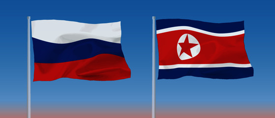 ロシアと北朝鮮の国旗