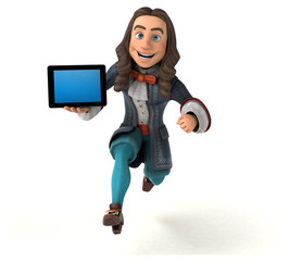 3D Illustration of a cartoon man in historical baroque costume